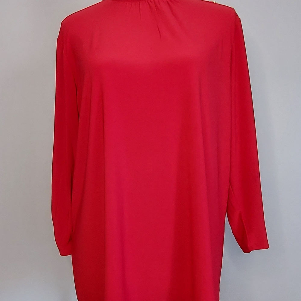 ANNE KLEIN Elegant Red Women's Top